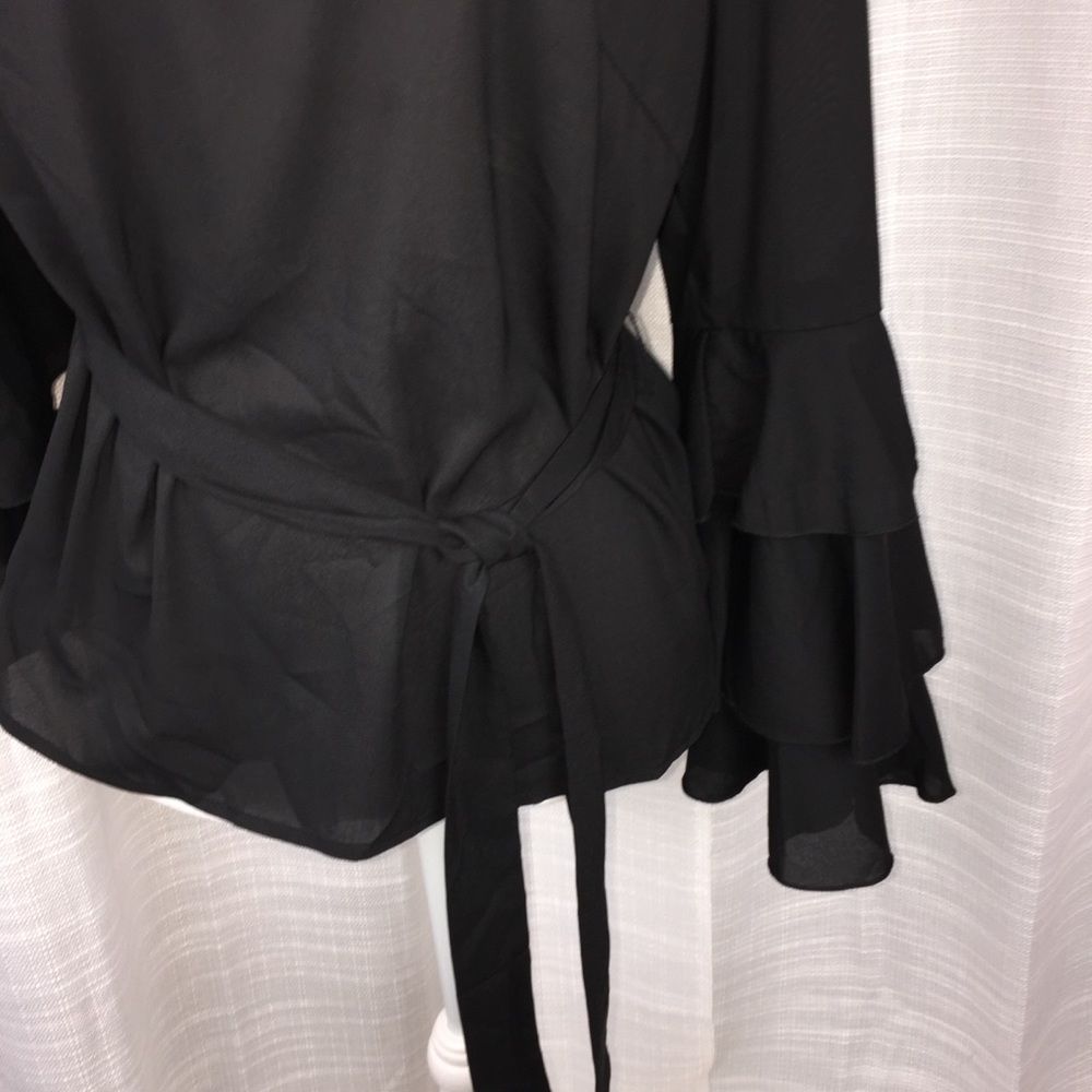 NWOT Black One Shoulder Ruffled Top Party Holiday New Year’s Size Medium - Picture 7 of 13